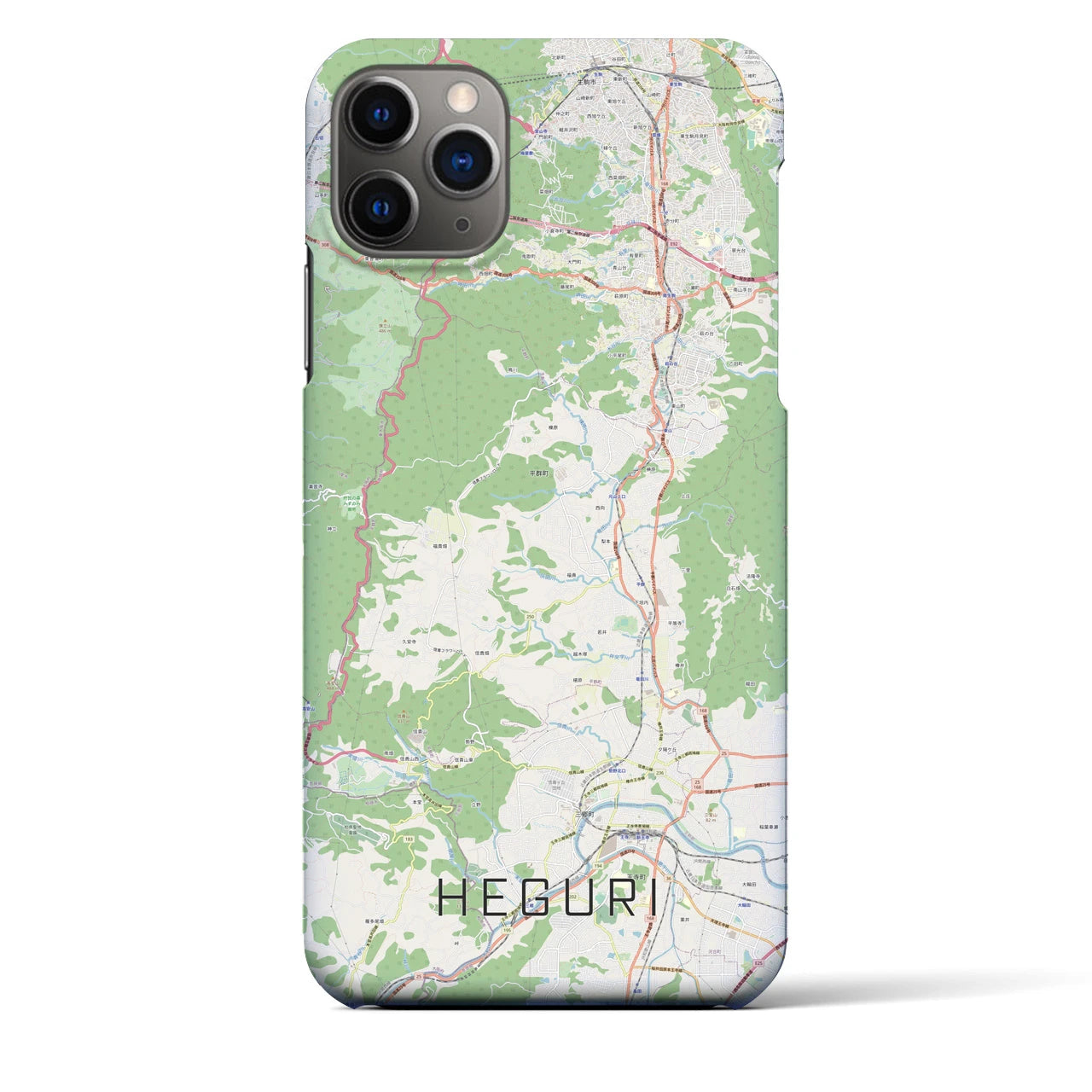 【平群(奈良県)】地図柄iPhoneケース(バックカバータイプ)