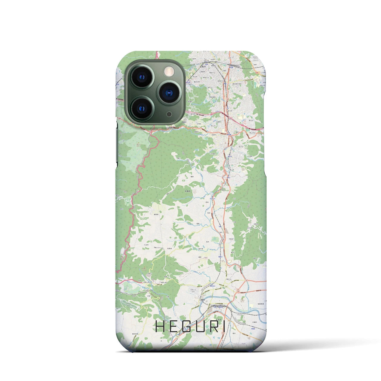 【平群(奈良県)】地図柄iPhoneケース(バックカバータイプ)