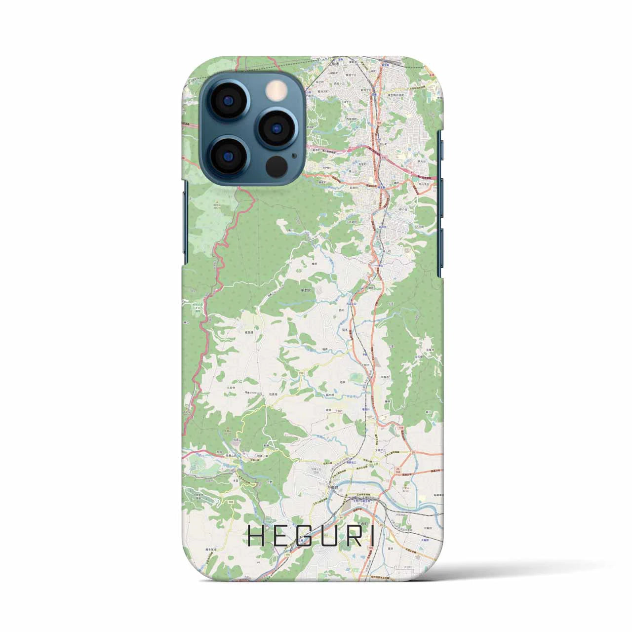 【平群(奈良県)】地図柄iPhoneケース(バックカバータイプ)