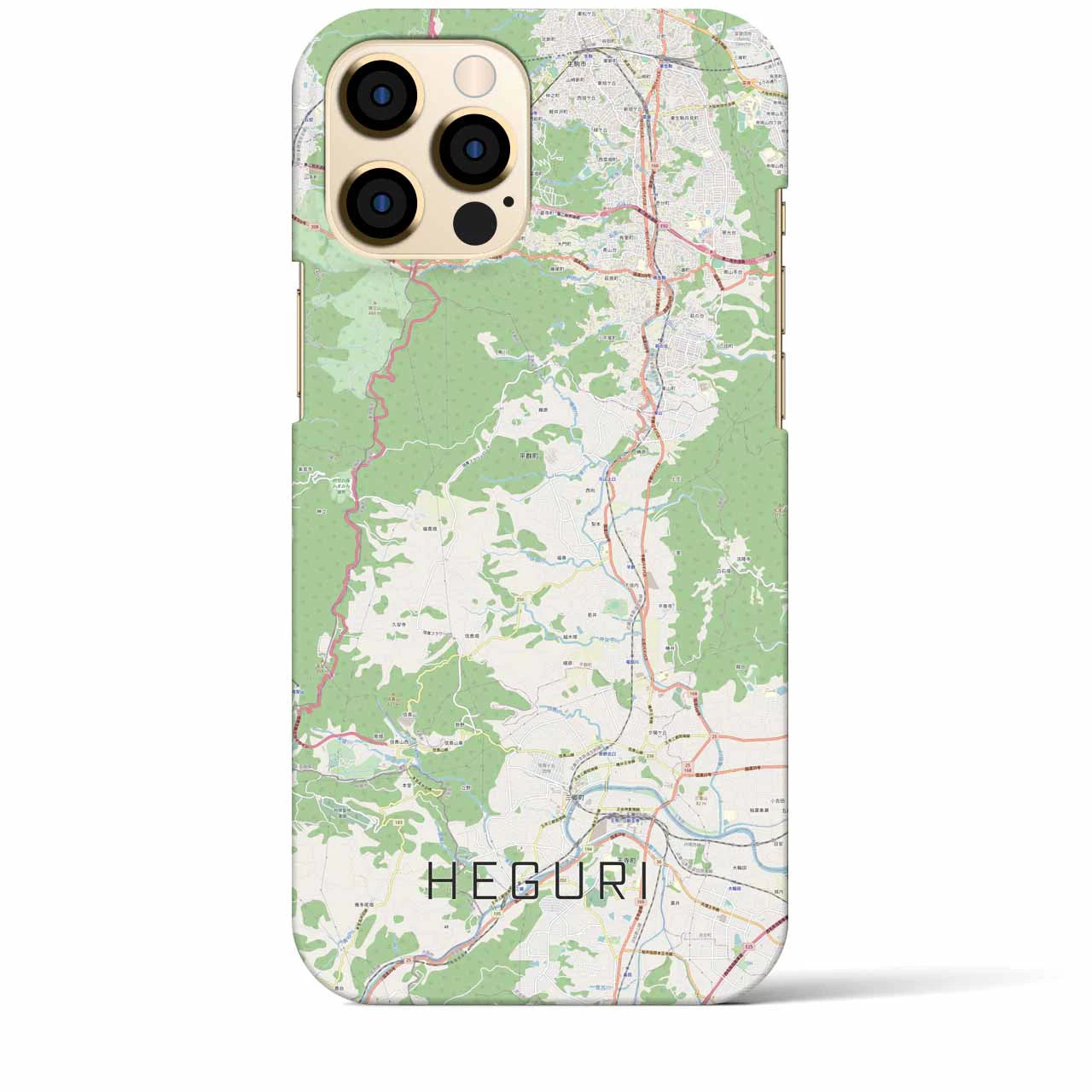 【平群(奈良県)】地図柄iPhoneケース(バックカバータイプ)