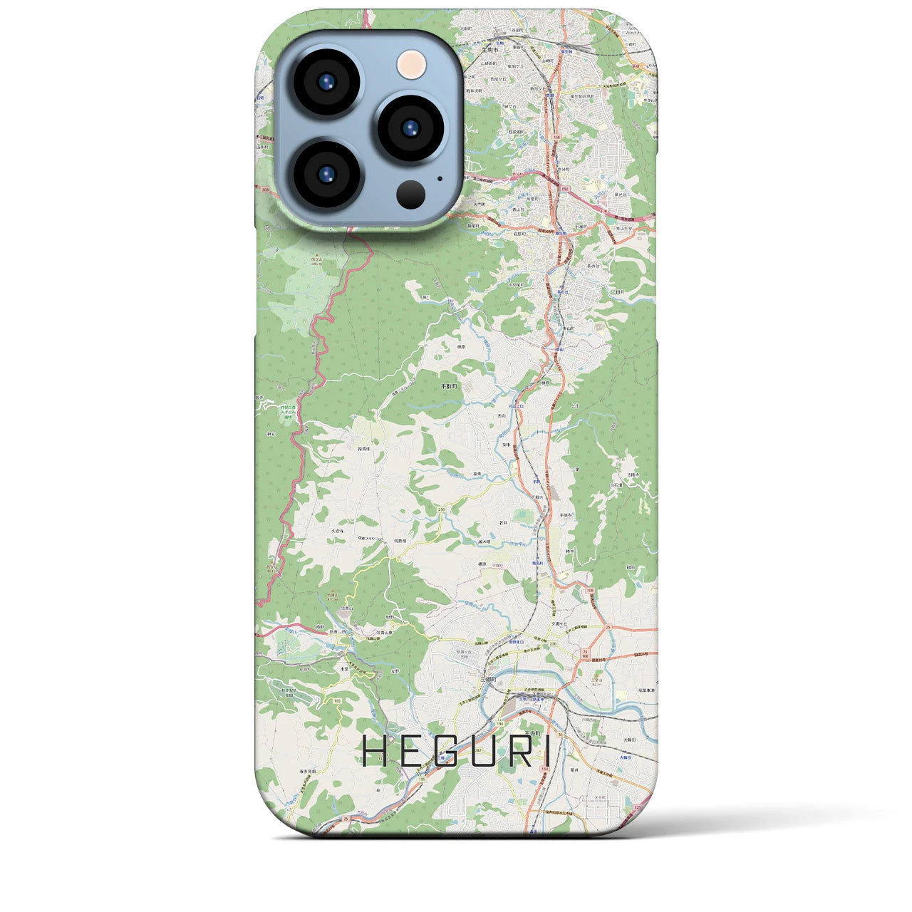 【平群(奈良県)】地図柄iPhoneケース(バックカバータイプ)