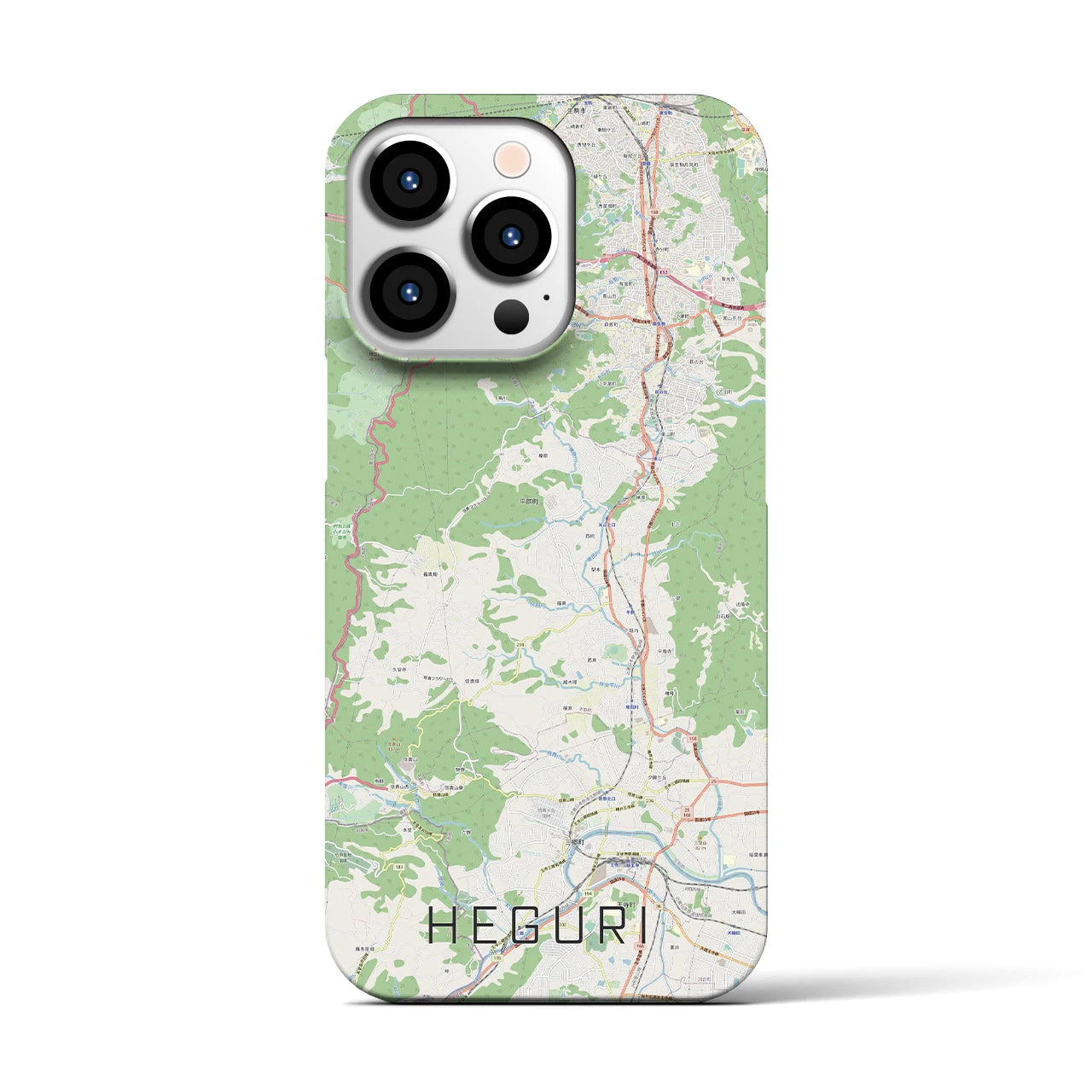 【平群(奈良県)】地図柄iPhoneケース(バックカバータイプ)