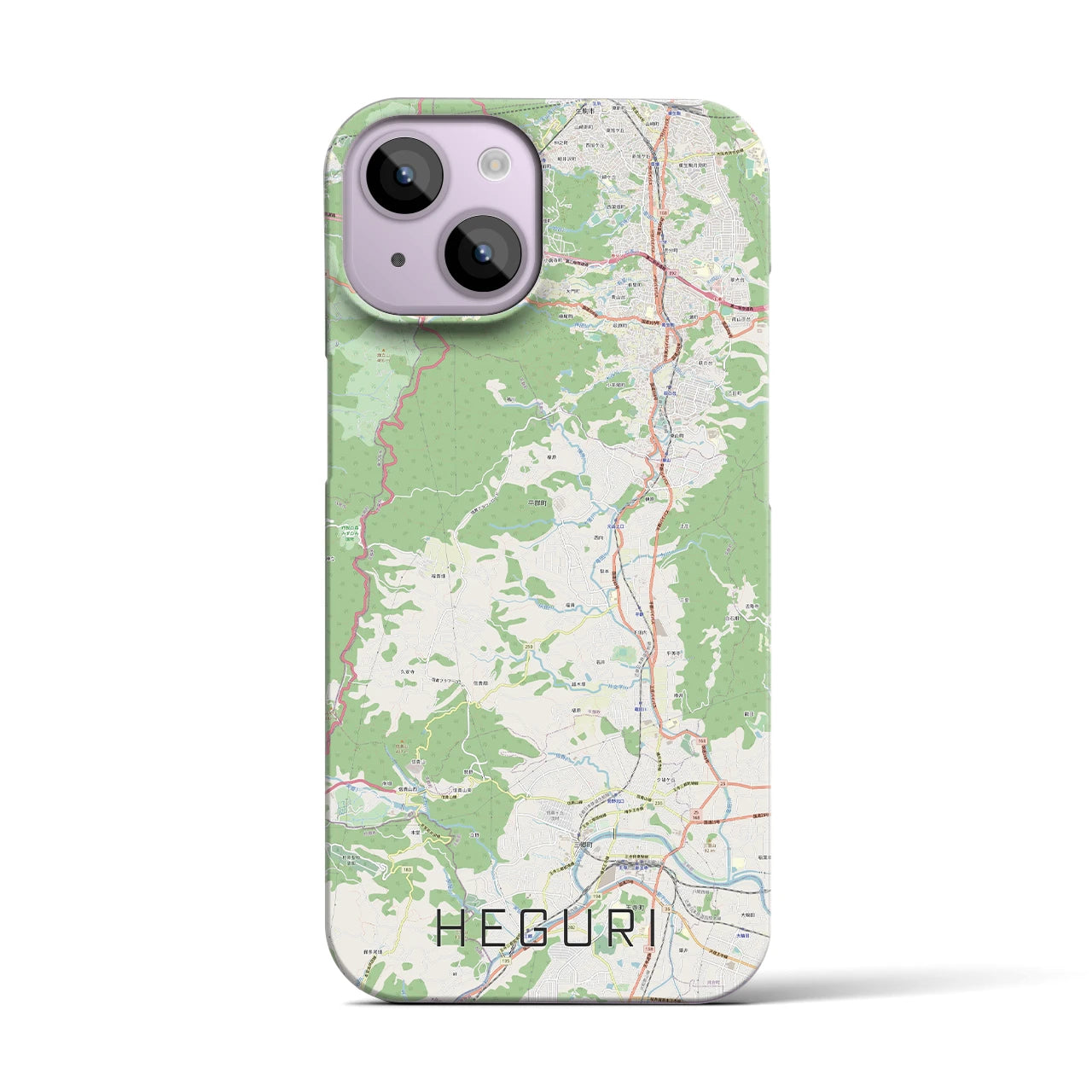 【平群(奈良県)】地図柄iPhoneケース(バックカバータイプ)