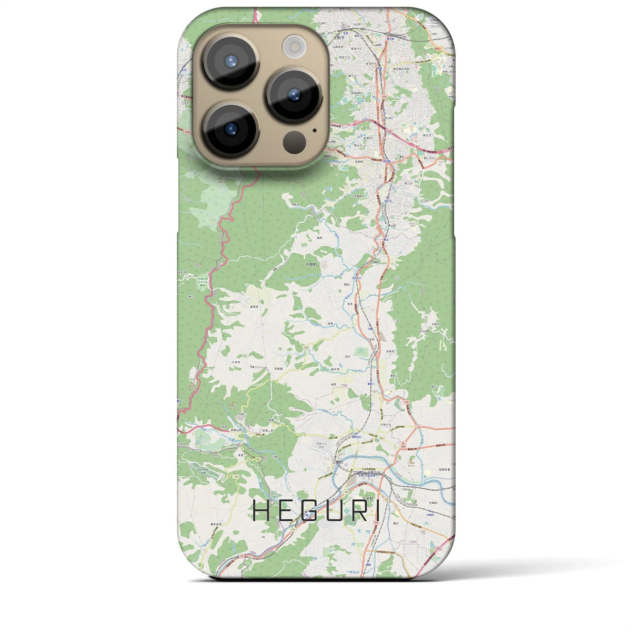 【平群(奈良県)】地図柄iPhoneケース(バックカバータイプ)