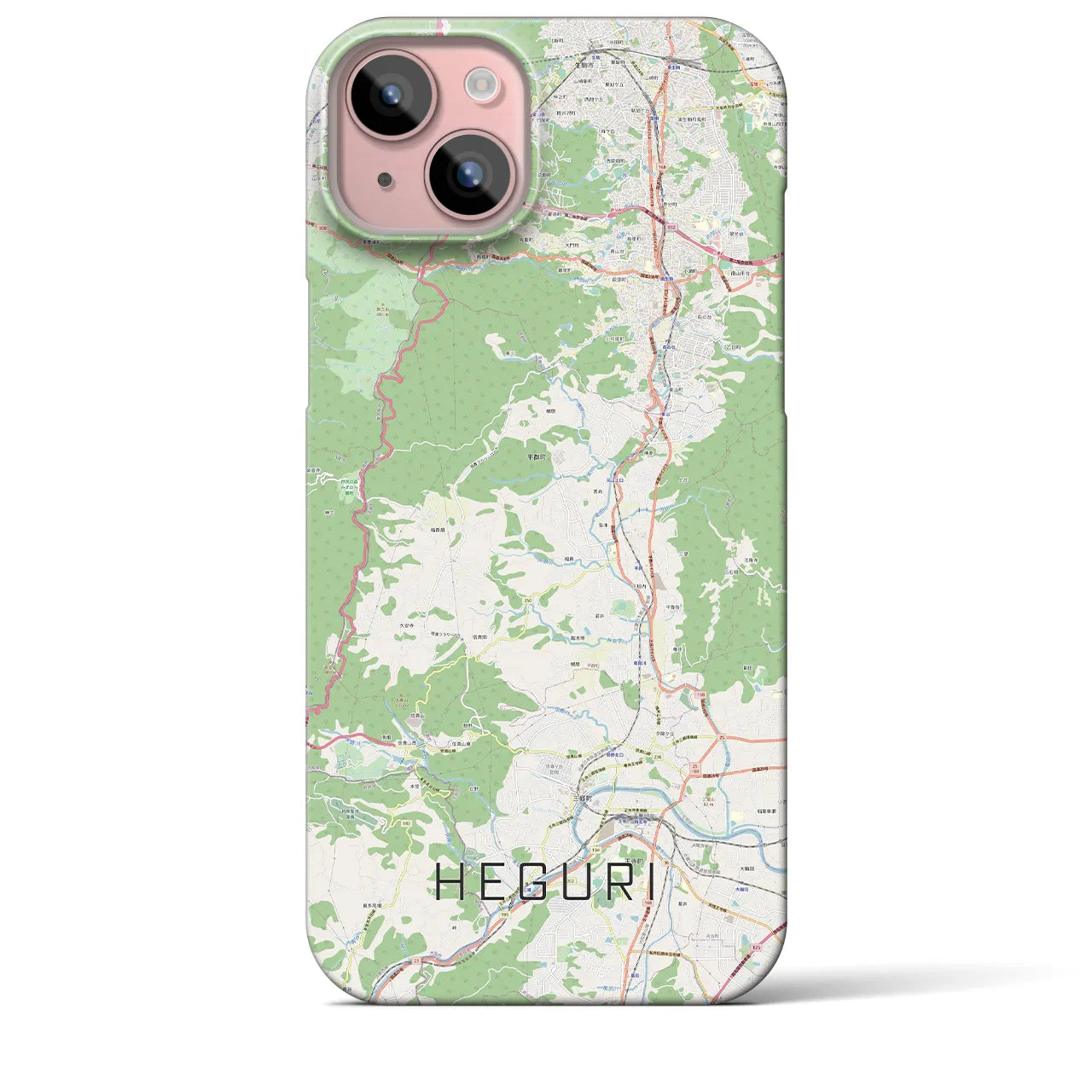 【平群(奈良県)】地図柄iPhoneケース(バックカバータイプ)