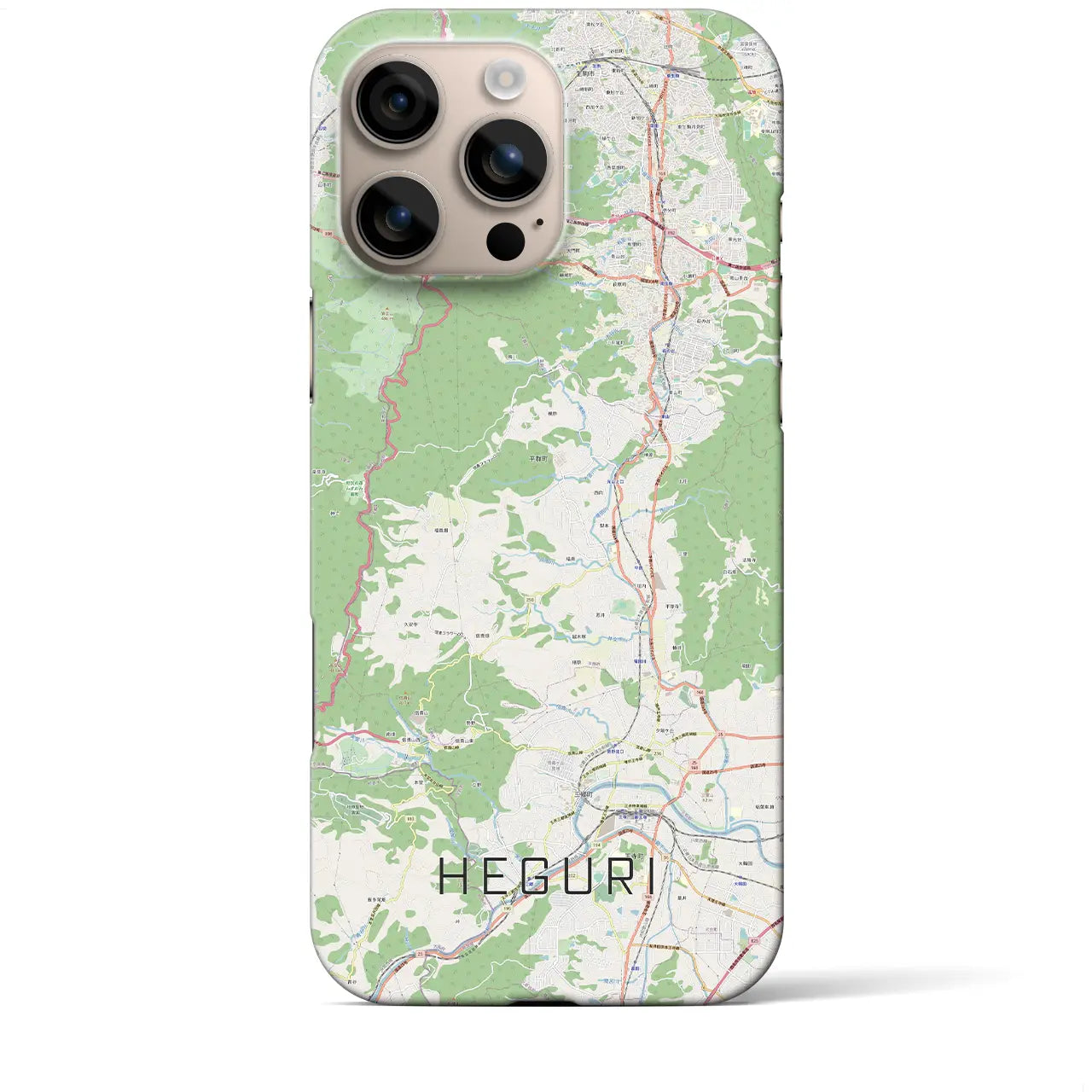 【平群(奈良県)】地図柄iPhoneケース(バックカバータイプ)