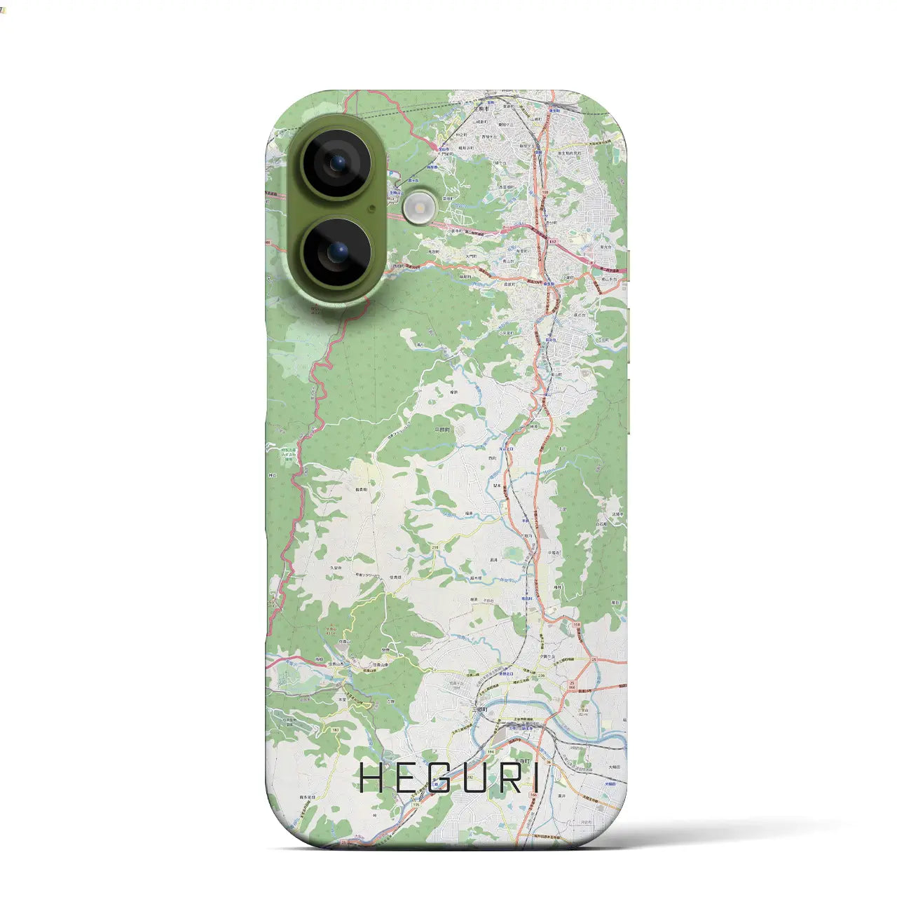 【平群(奈良県)】地図柄iPhoneケース(バックカバータイプ)