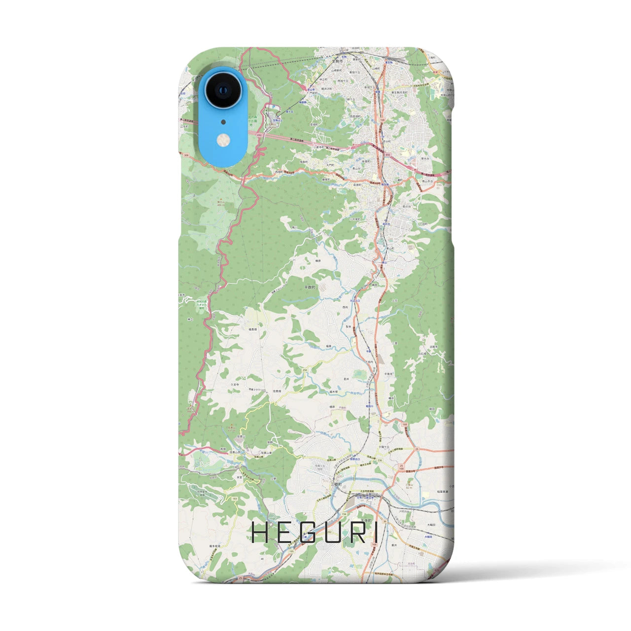 【平群(奈良県)】地図柄iPhoneケース(バックカバータイプ)