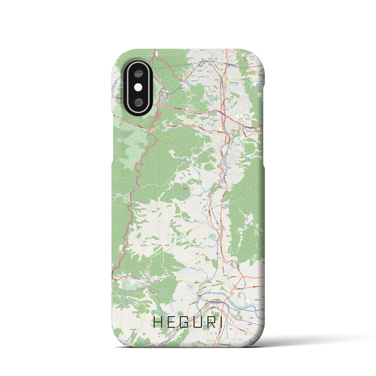 【平群(奈良県)】地図柄iPhoneケース(バックカバータイプ)