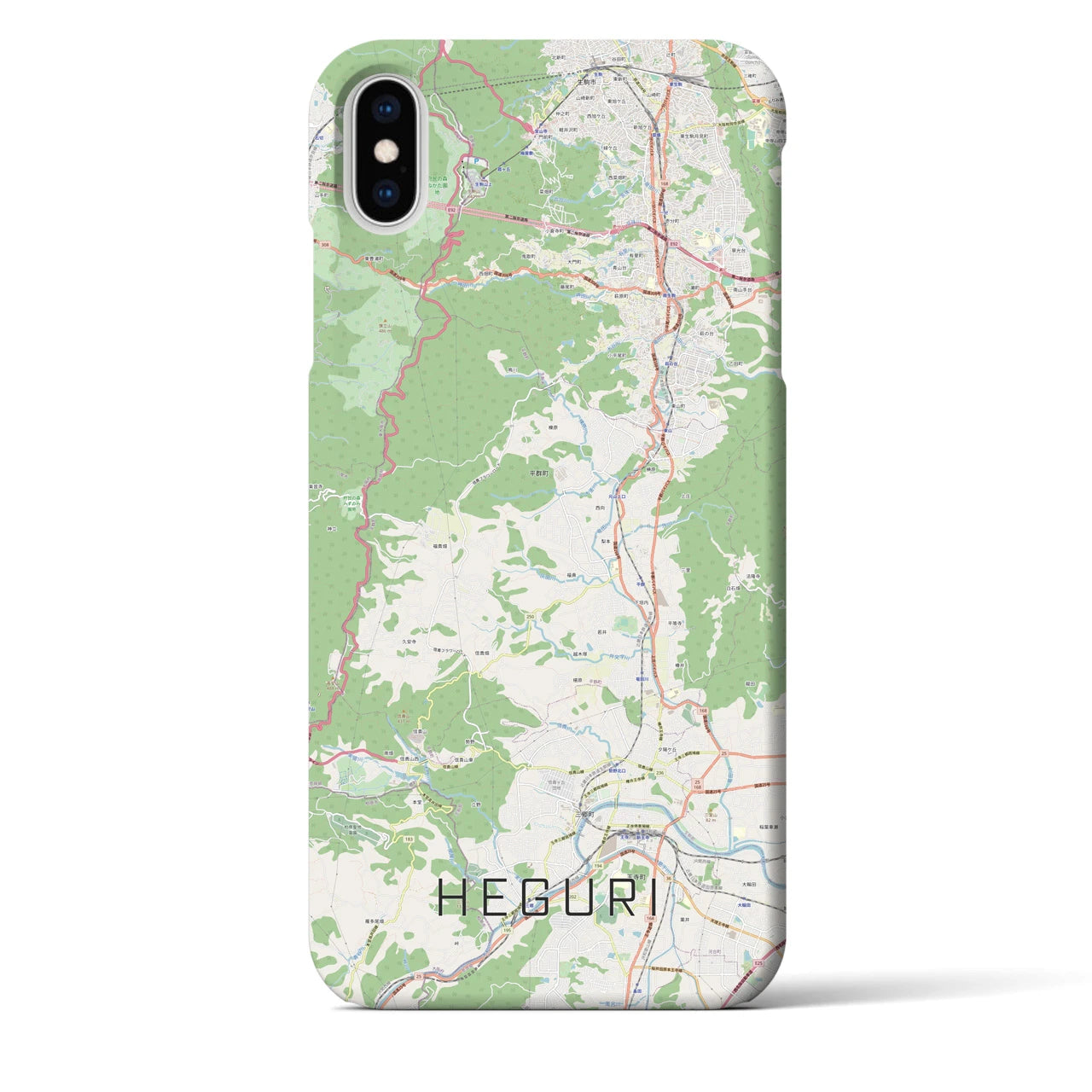 【平群(奈良県)】地図柄iPhoneケース(バックカバータイプ)