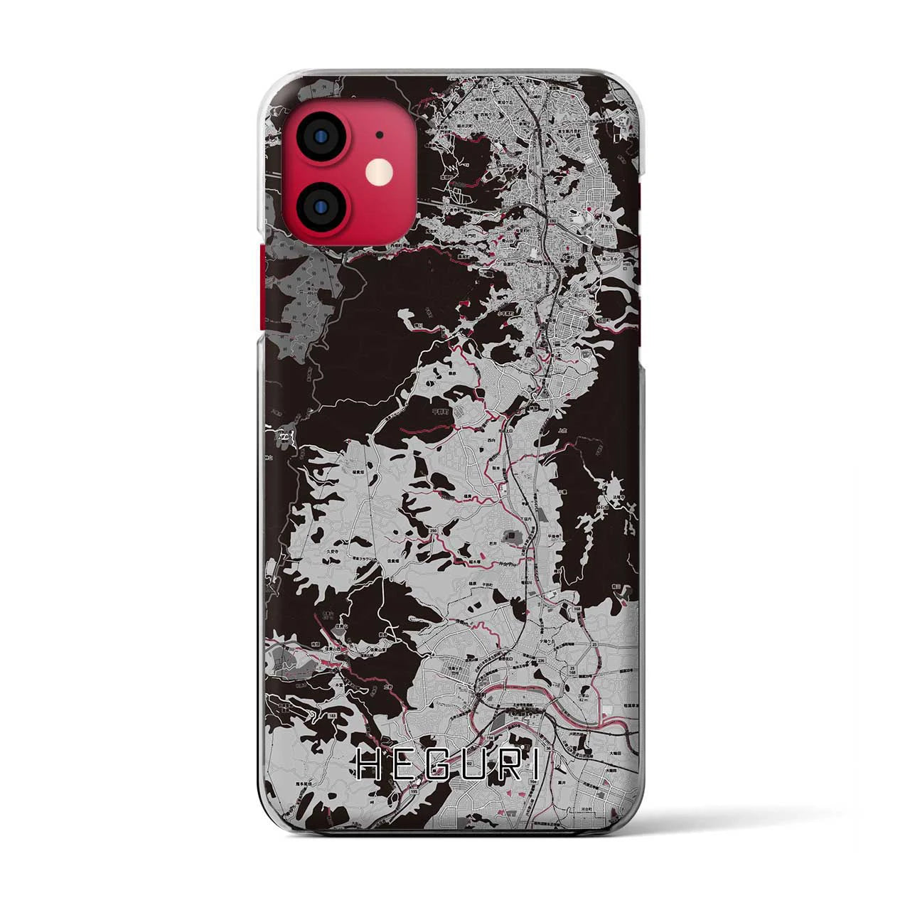 【平群(奈良県)】地図柄iPhoneケース(クリアタイプ)