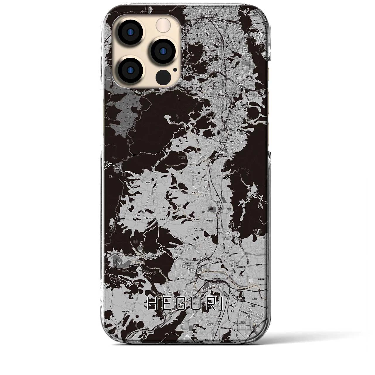 【平群(奈良県)】地図柄iPhoneケース(クリアタイプ)