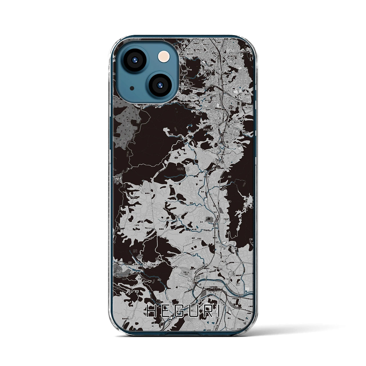 【平群(奈良県)】地図柄iPhoneケース(クリアタイプ)