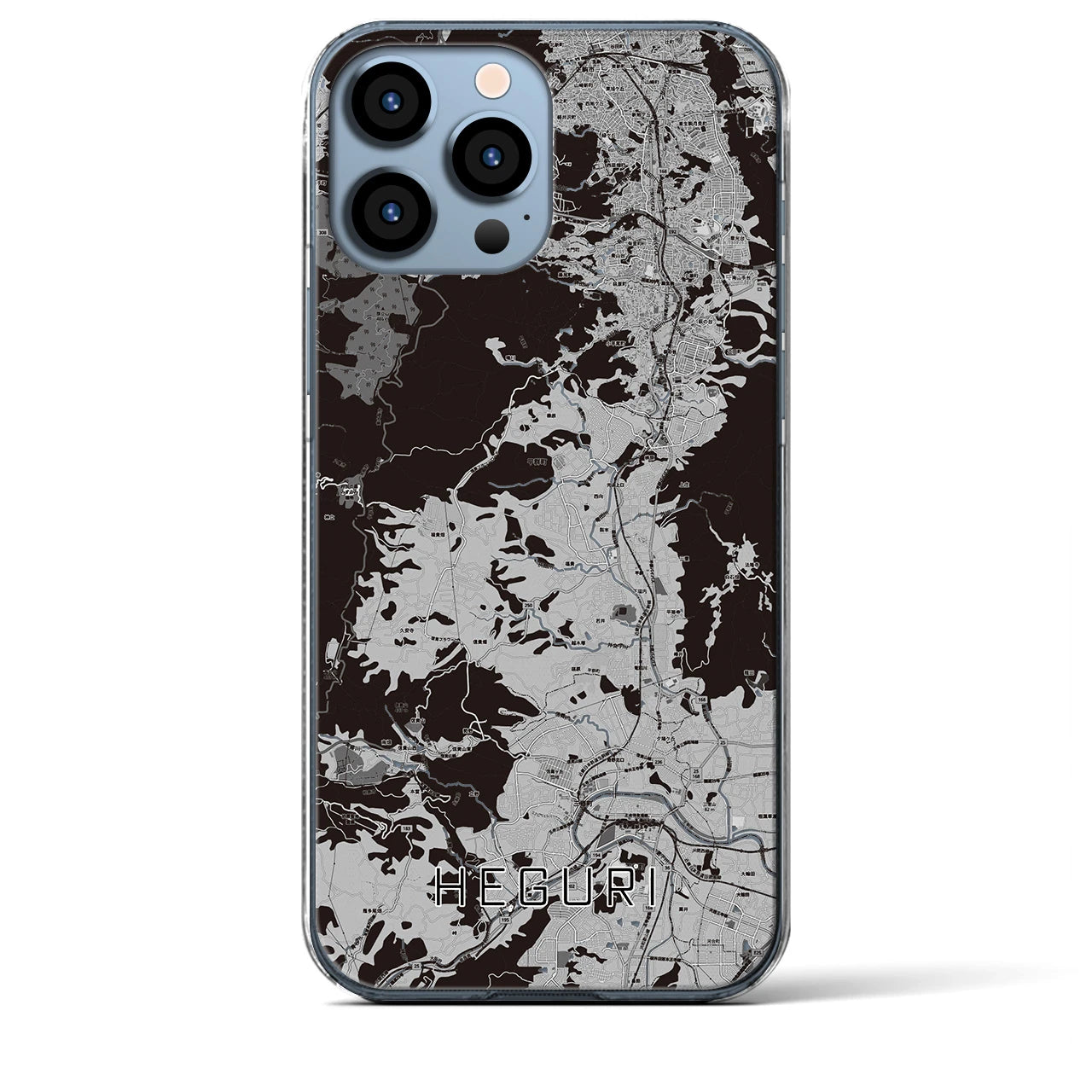 【平群(奈良県)】地図柄iPhoneケース(クリアタイプ)