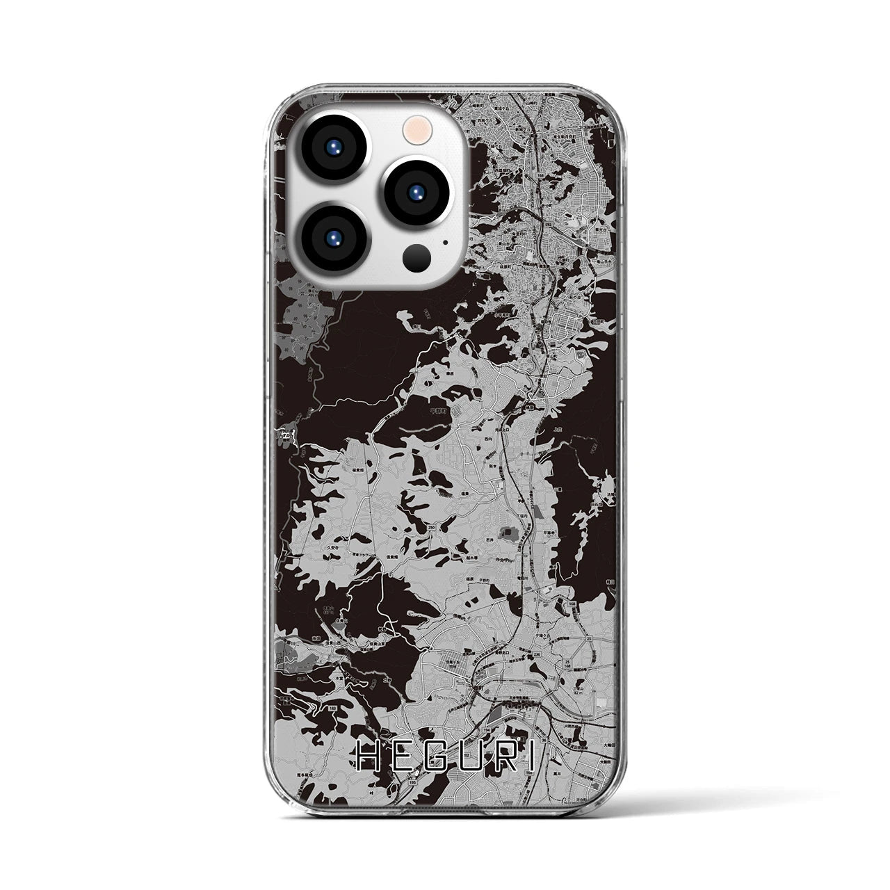 【平群(奈良県)】地図柄iPhoneケース(クリアタイプ)