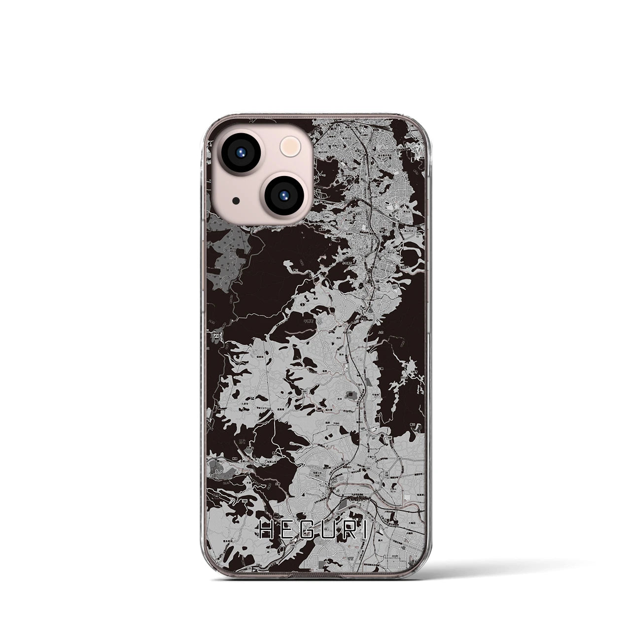 【平群(奈良県)】地図柄iPhoneケース(クリアタイプ)