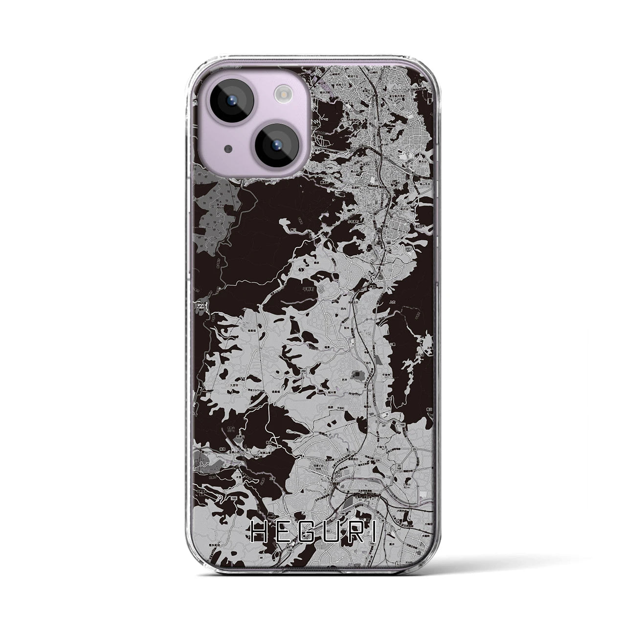 【平群(奈良県)】地図柄iPhoneケース(クリアタイプ)