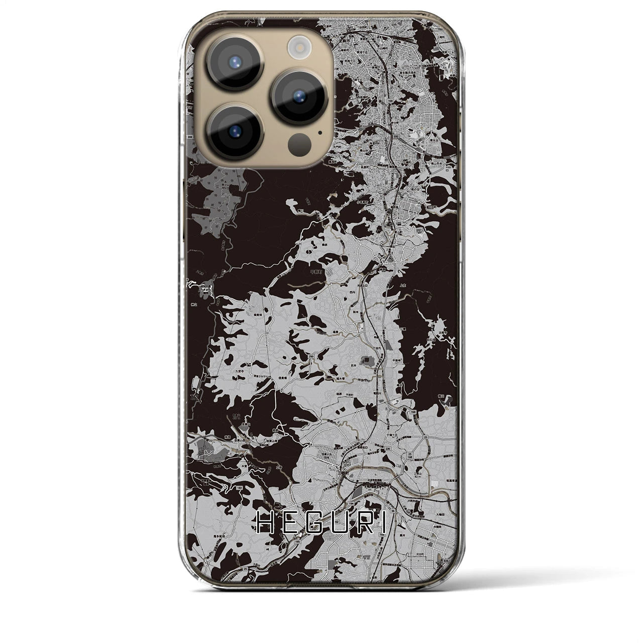 【平群(奈良県)】地図柄iPhoneケース(クリアタイプ)