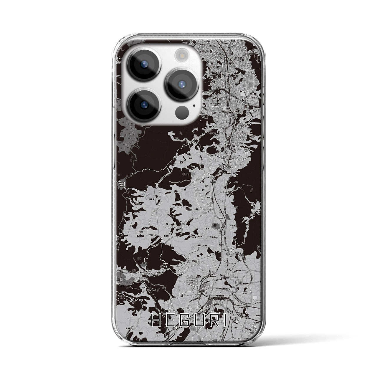 【平群(奈良県)】地図柄iPhoneケース(クリアタイプ)