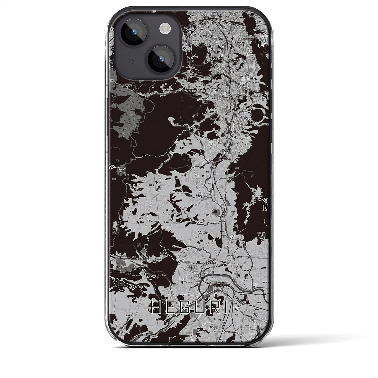 【平群(奈良県)】地図柄iPhoneケース(クリアタイプ)