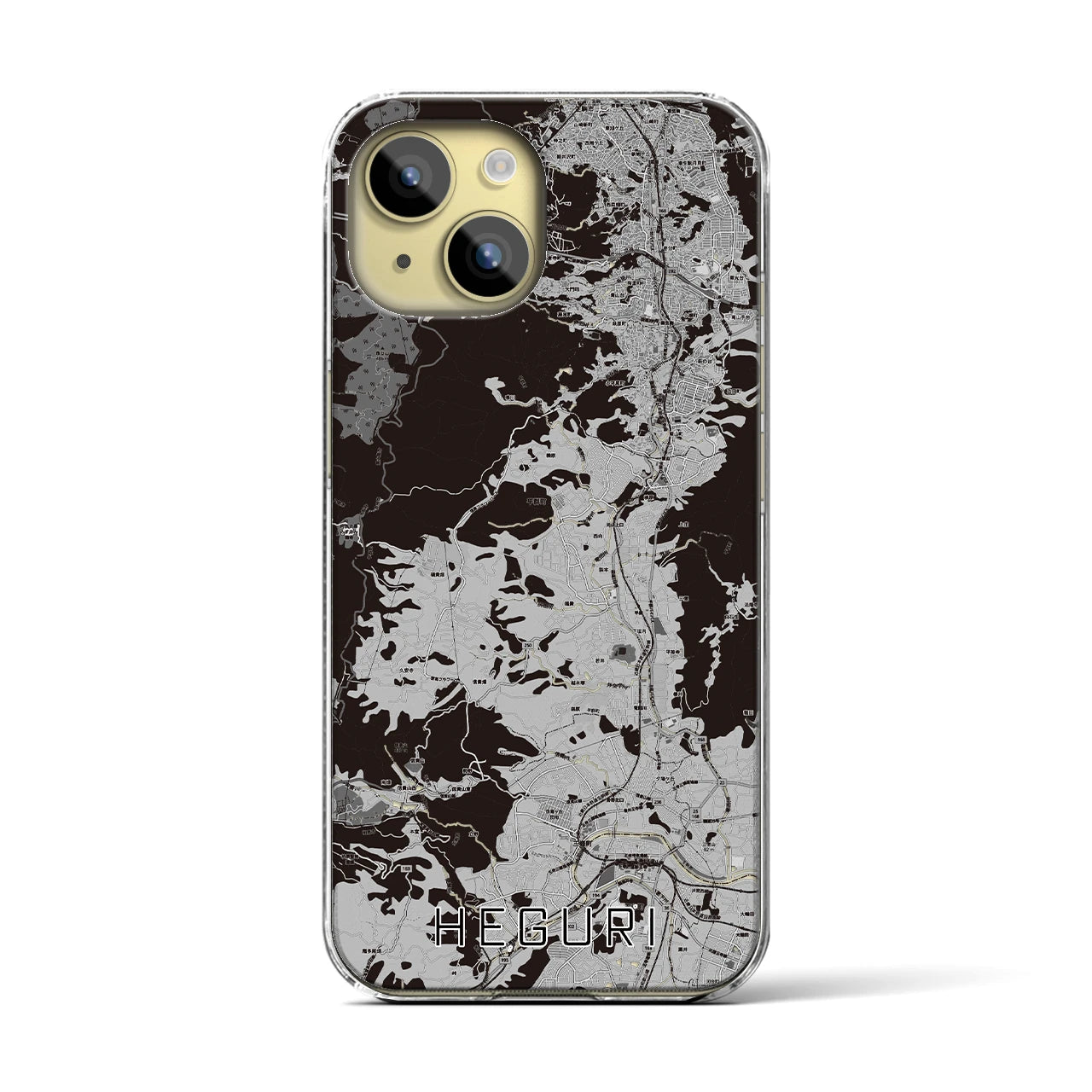 【平群(奈良県)】地図柄iPhoneケース(クリアタイプ)