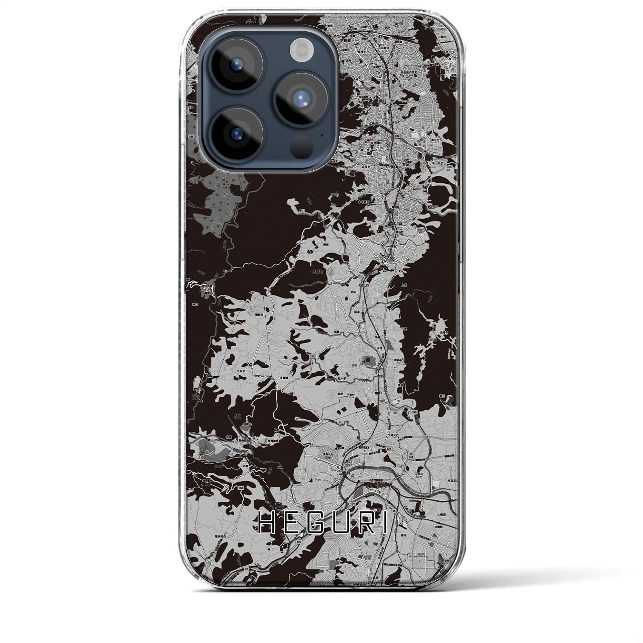 【平群(奈良県)】地図柄iPhoneケース(クリアタイプ)