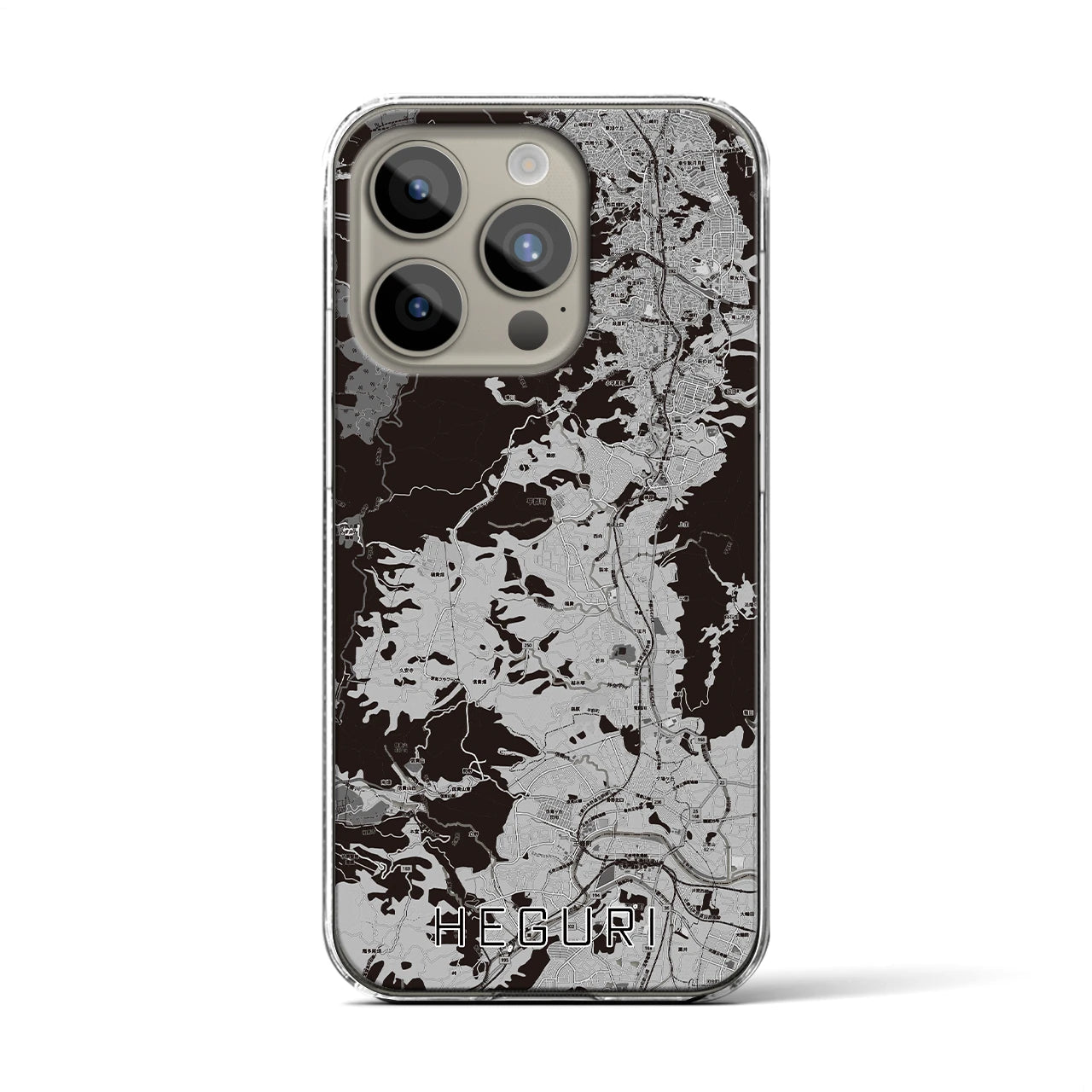 【平群(奈良県)】地図柄iPhoneケース(クリアタイプ)