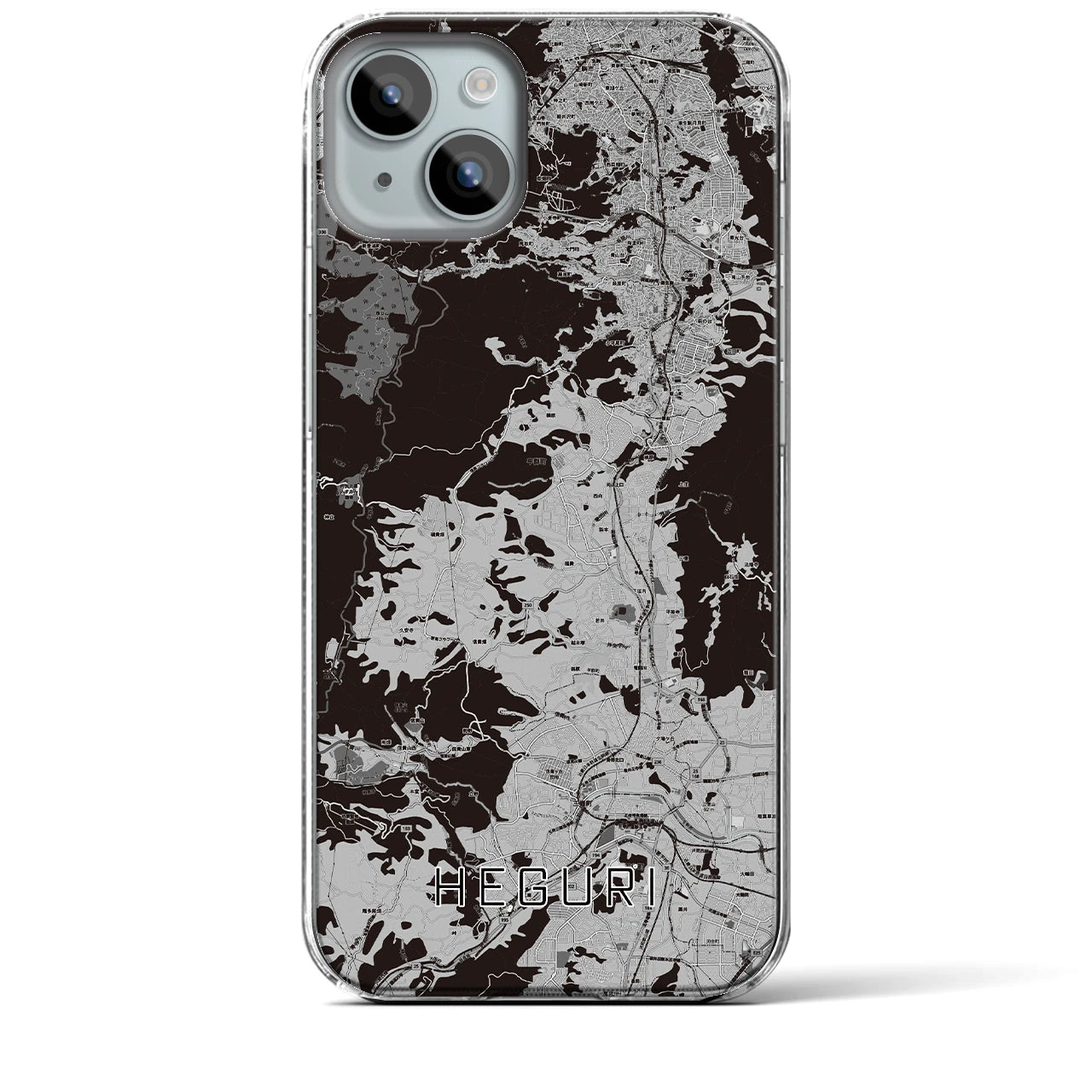 【平群(奈良県)】地図柄iPhoneケース(クリアタイプ)