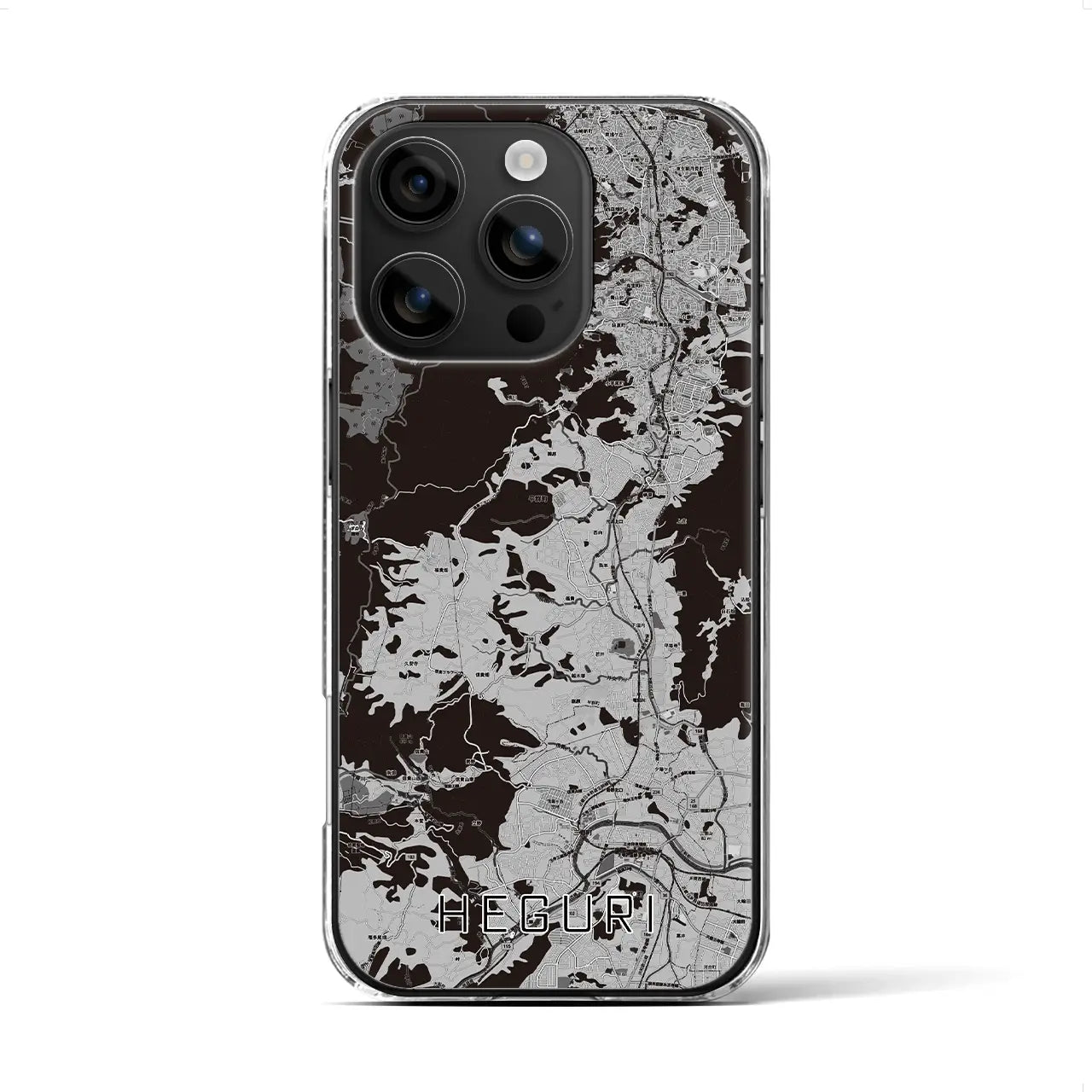 【平群(奈良県)】地図柄iPhoneケース(クリアタイプ)