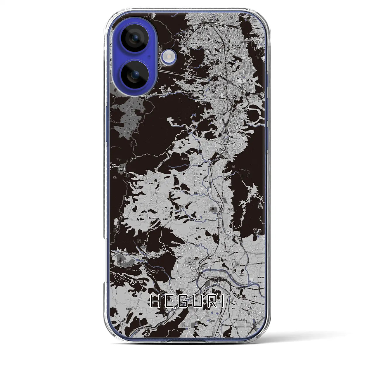 【平群(奈良県)】地図柄iPhoneケース(クリアタイプ)