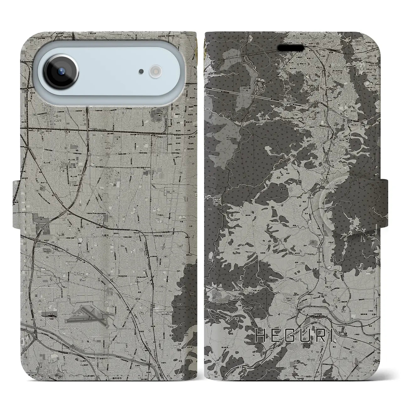 【平群(奈良県)】地図柄iPhoneケース(手帳タイプ)