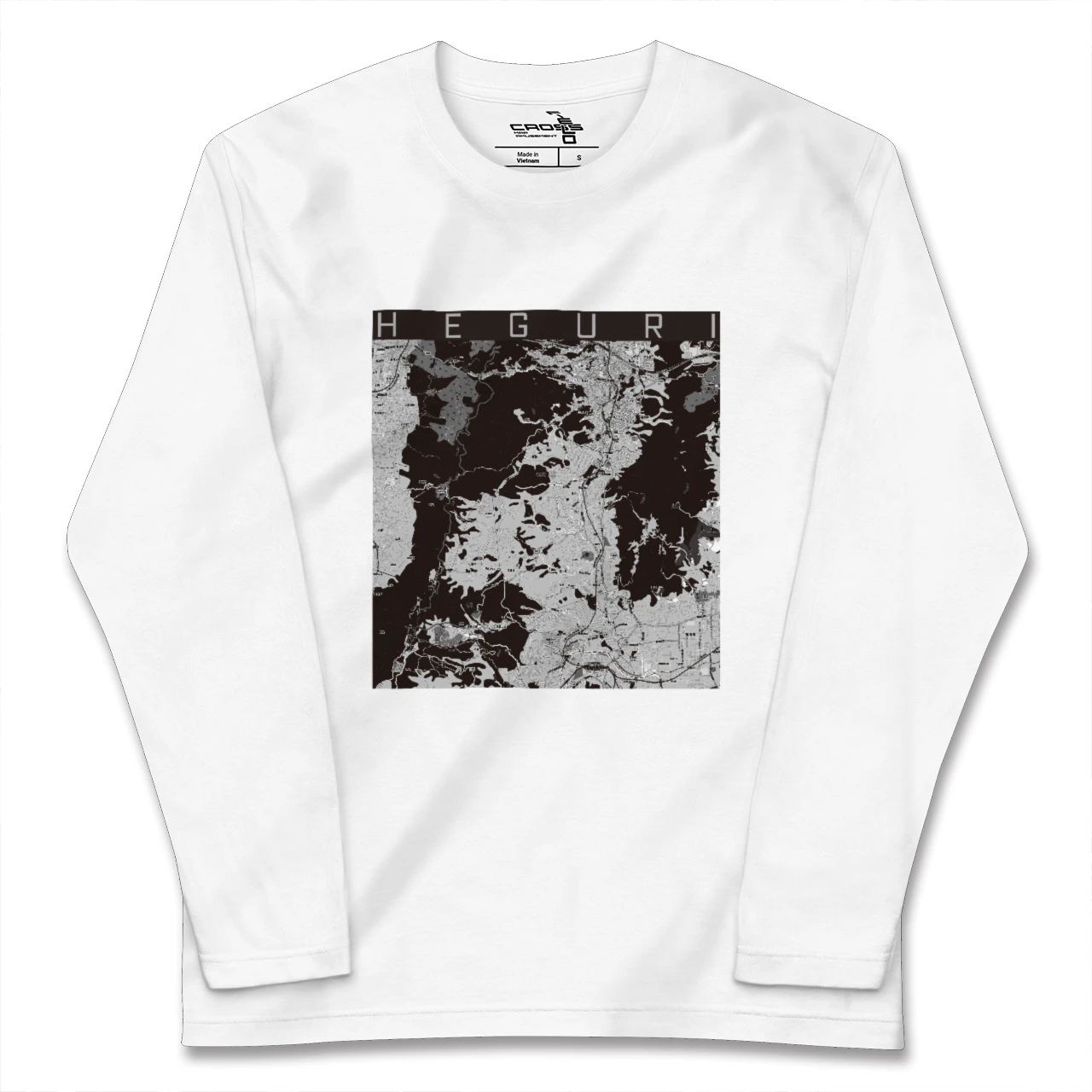【平群(奈良県)】地図柄ロングスリーブTシャツ
