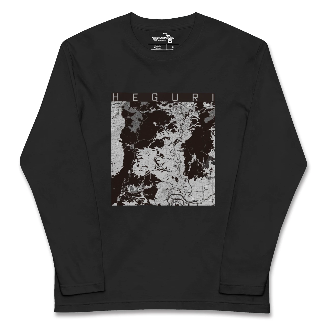 【平群(奈良県)】地図柄ロングスリーブTシャツ