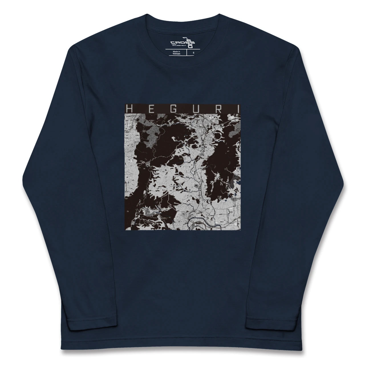 【平群(奈良県)】地図柄ロングスリーブTシャツ