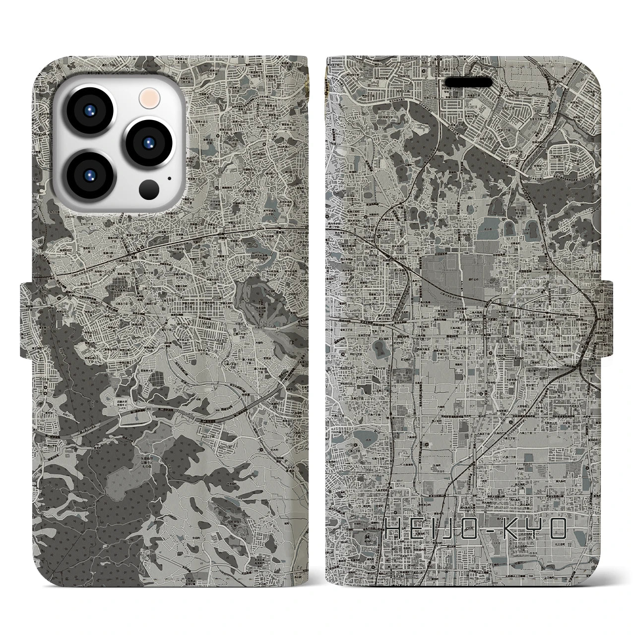 【平城京(奈良県)】地図柄iPhoneケース(手帳タイプ)