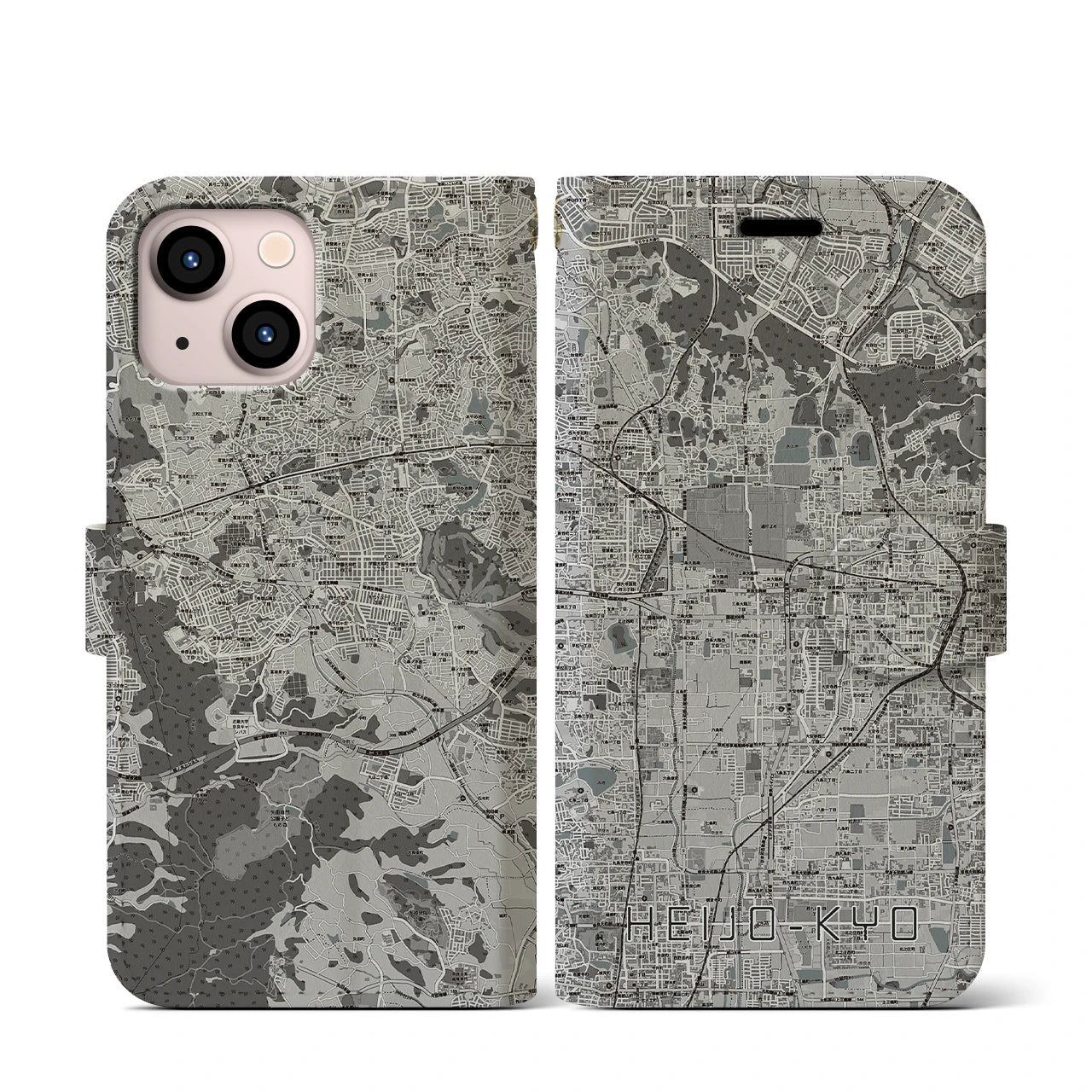 【平城京(奈良県)】地図柄iPhoneケース(手帳タイプ)