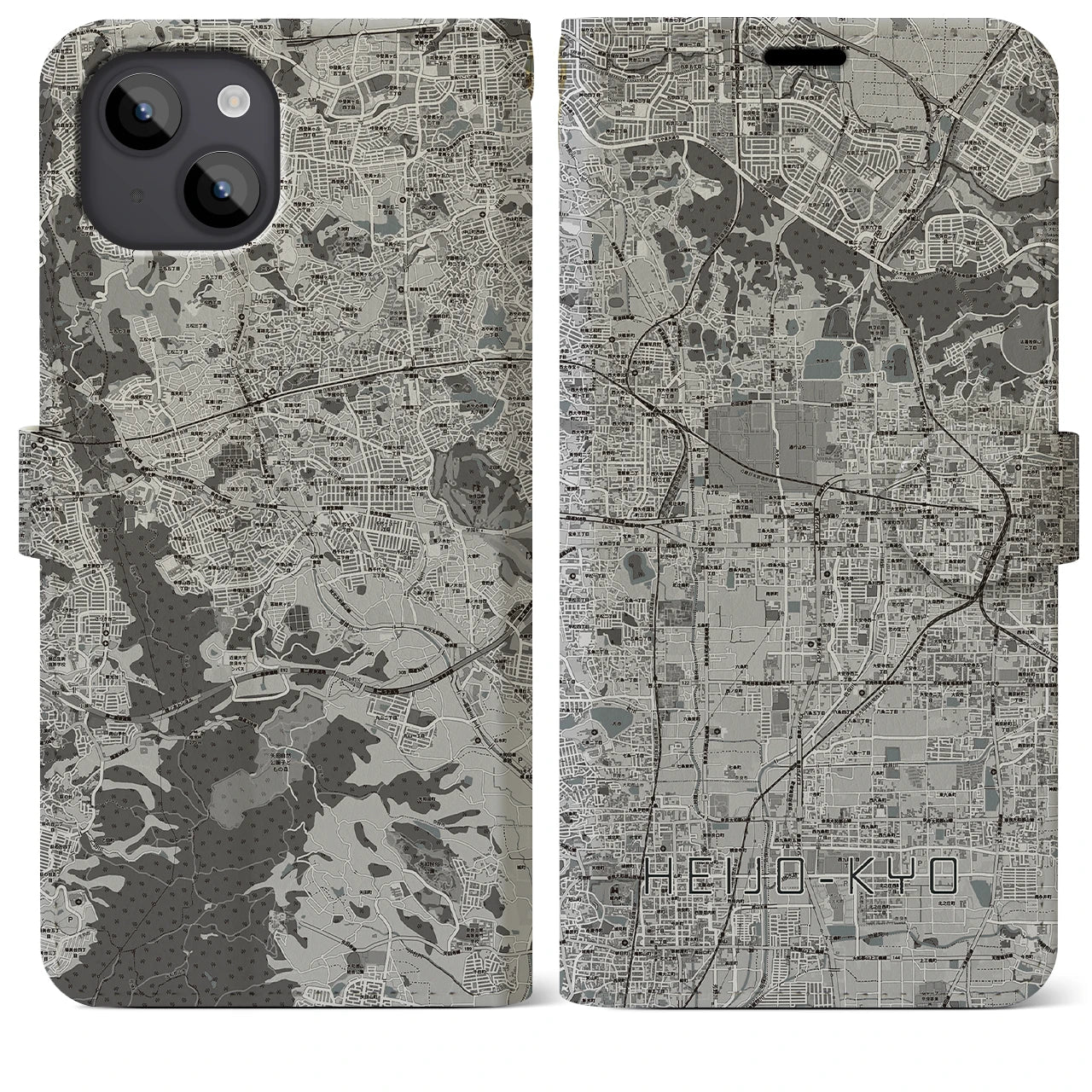 【平城京(奈良県)】地図柄iPhoneケース(手帳タイプ)