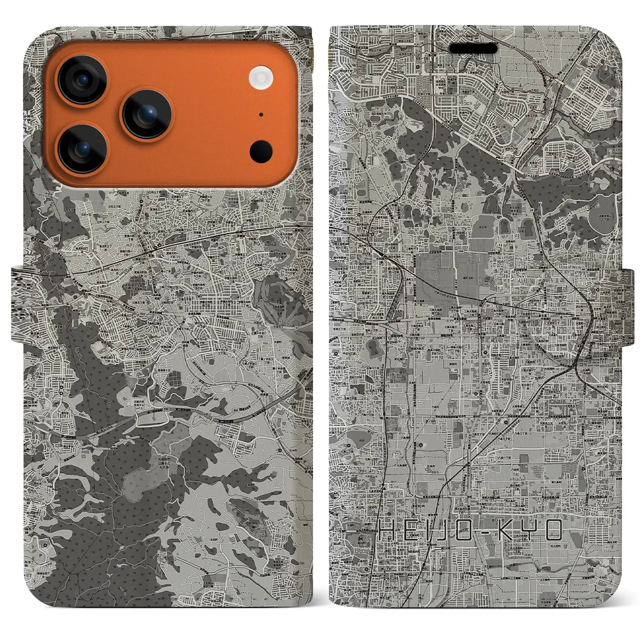 【平城京(奈良県)】地図柄iPhoneケース(手帳タイプ)