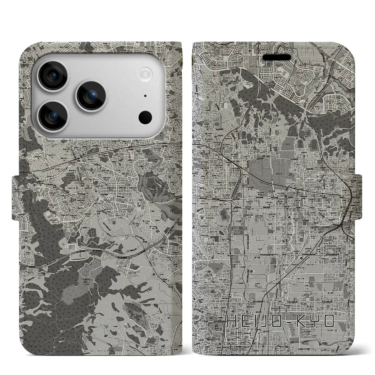 【平城京(奈良県)】地図柄iPhoneケース(手帳タイプ)