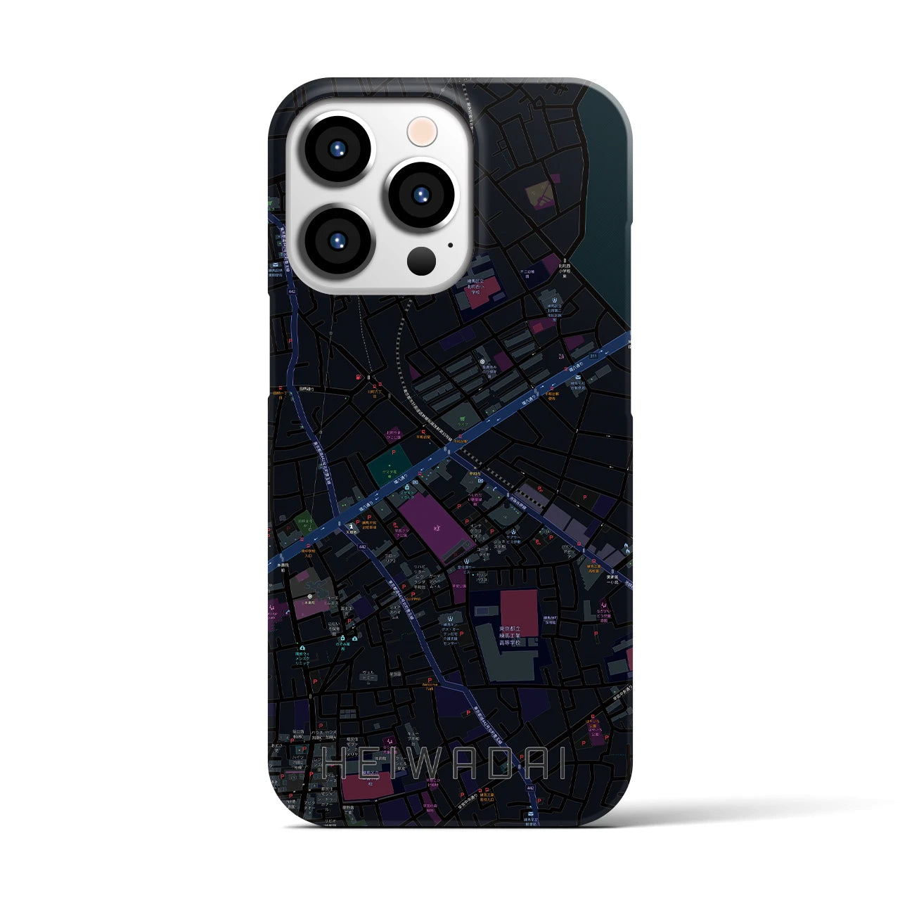 【平和台(東京都)】地図柄iPhoneケース(バックカバータイプ)