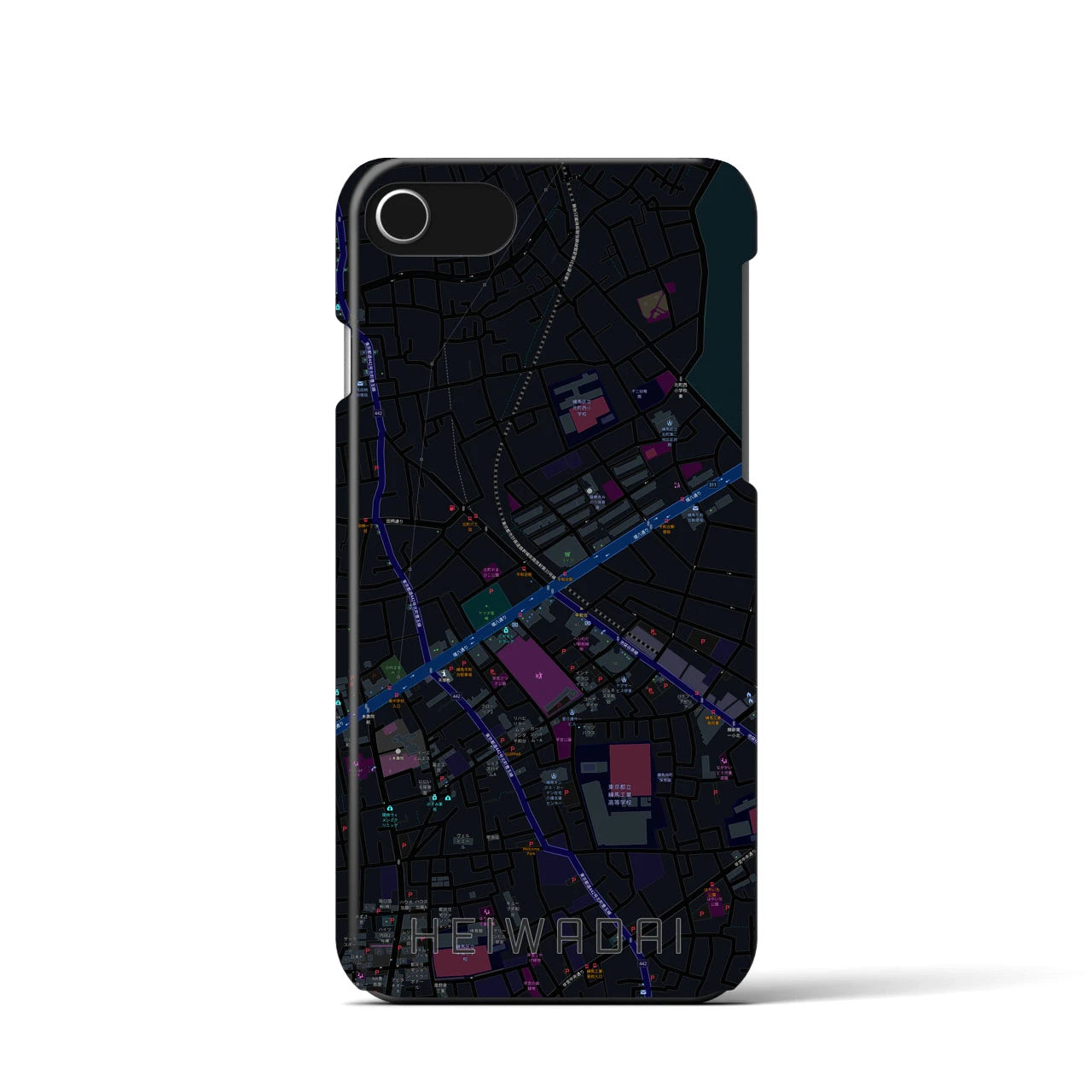 【平和台(東京都)】地図柄iPhoneケース(バックカバータイプ)