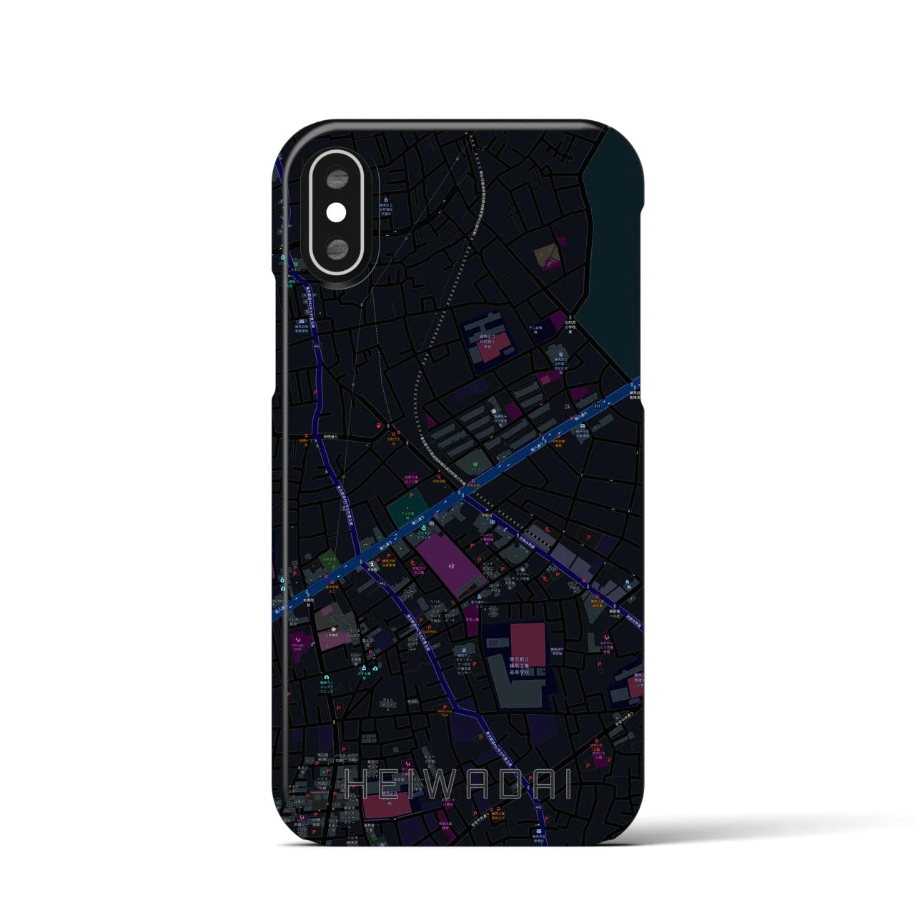 【平和台(東京都)】地図柄iPhoneケース(バックカバータイプ)