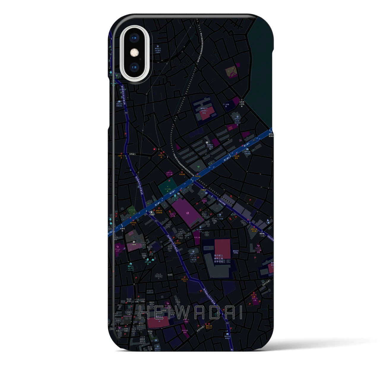 【平和台(東京都)】地図柄iPhoneケース(バックカバータイプ)