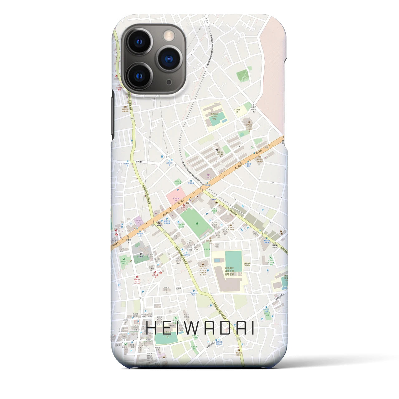 【平和台(東京都)】地図柄iPhoneケース(バックカバータイプ)
