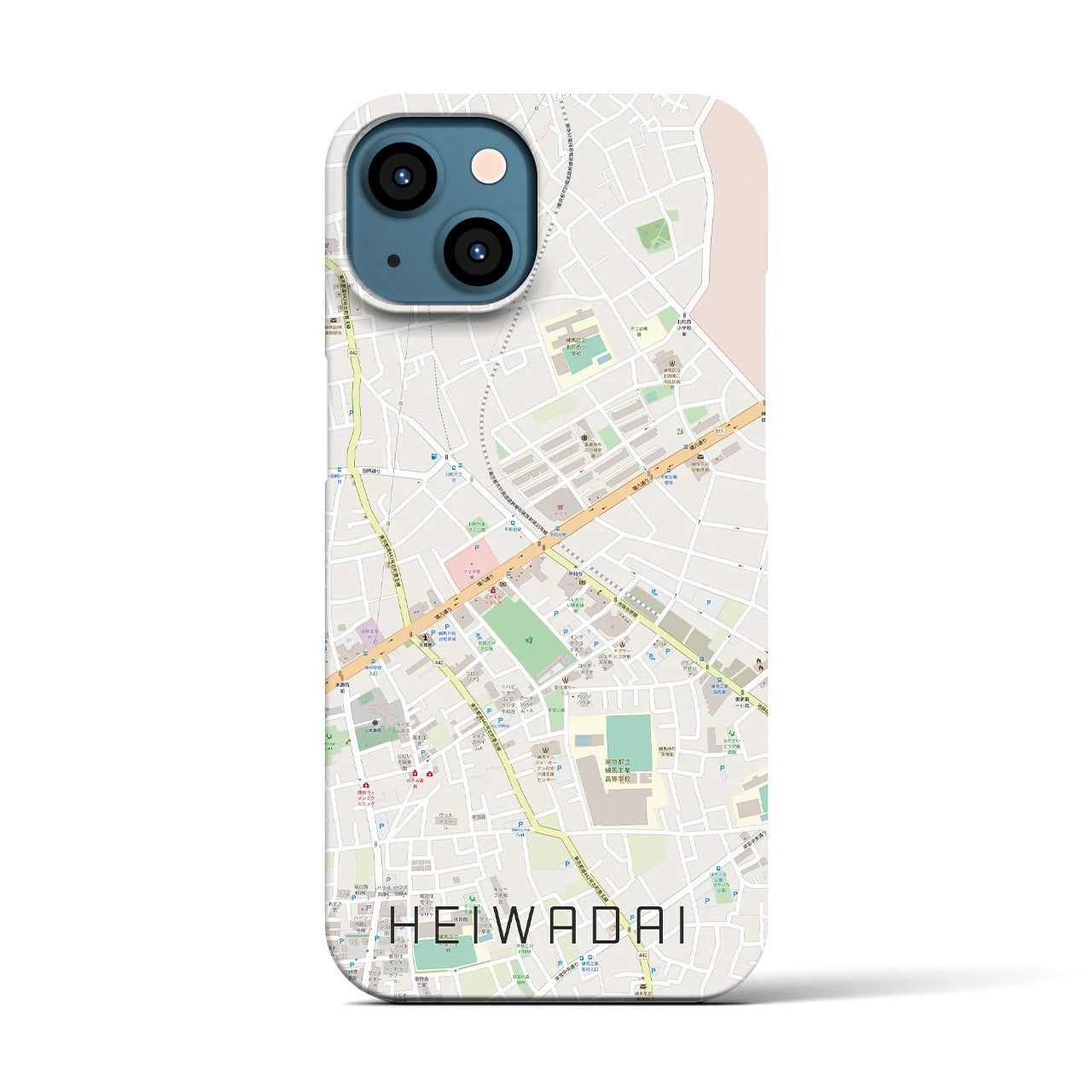 【平和台(東京都)】地図柄iPhoneケース(バックカバータイプ)