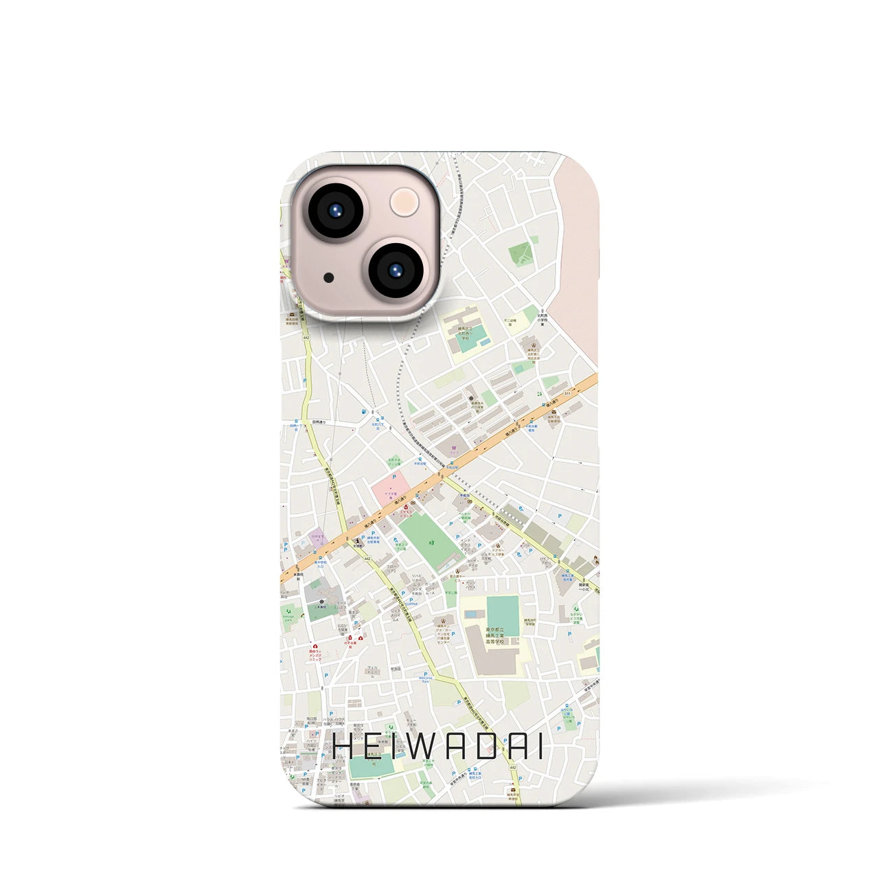 【平和台(東京都)】地図柄iPhoneケース(バックカバータイプ)