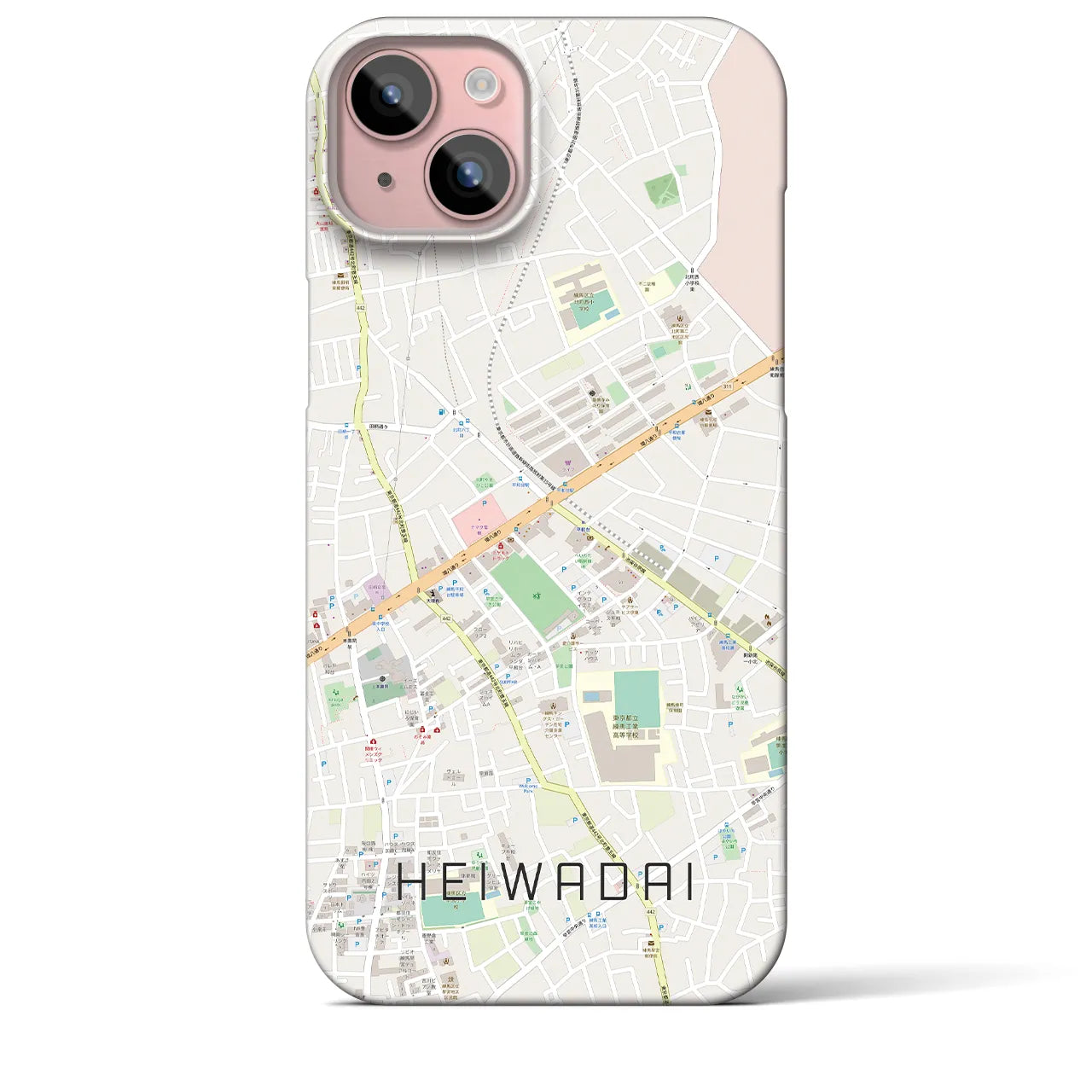 【平和台(東京都)】地図柄iPhoneケース(バックカバータイプ)