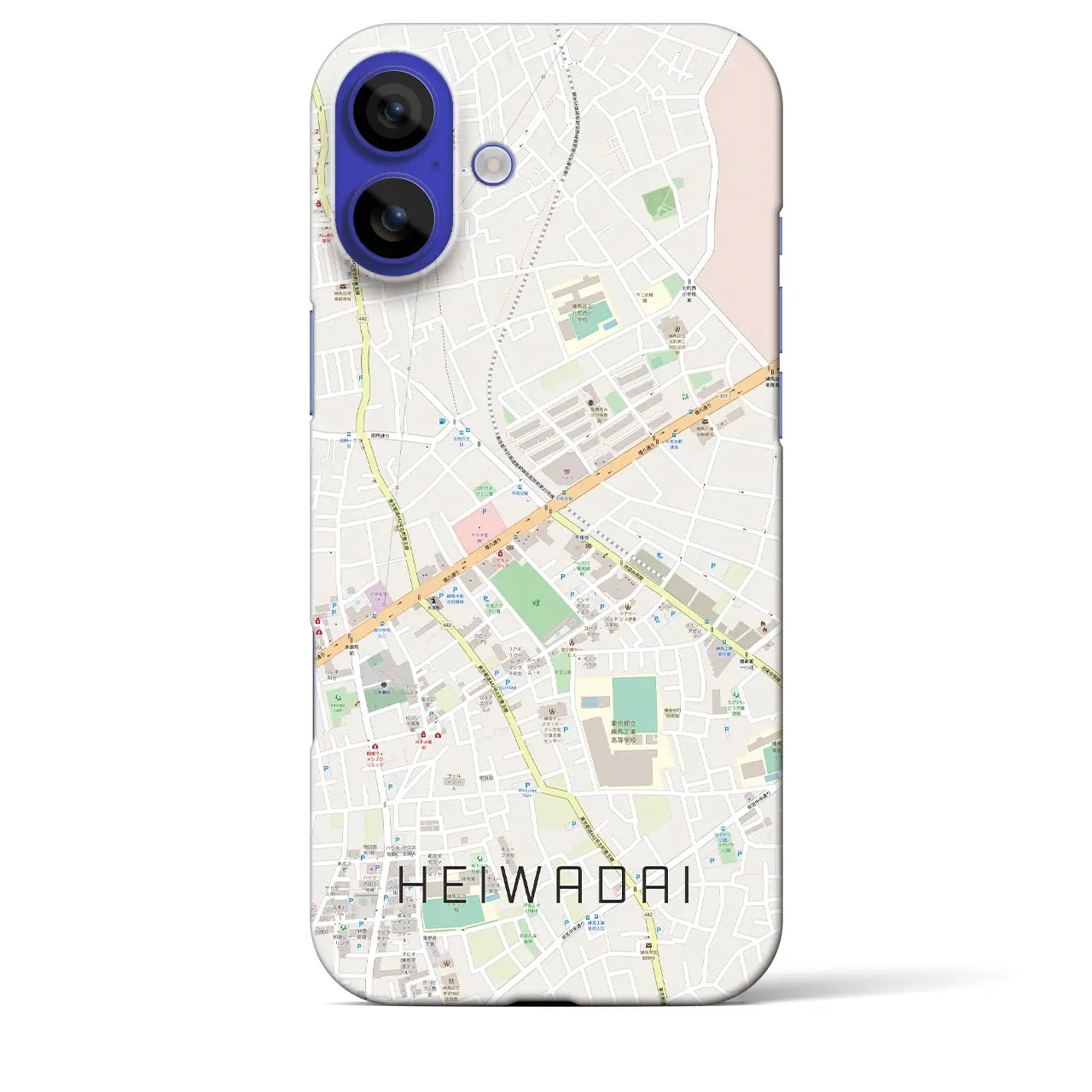 【平和台(東京都)】地図柄iPhoneケース(バックカバータイプ)ナチュラル・iPhone 16 Pro Max 用