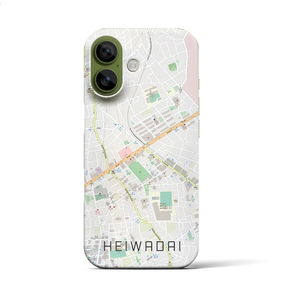 【平和台(東京都)】地図柄iPhoneケース(バックカバータイプ)ナチュラル・iPhone 17 Pro Max 用