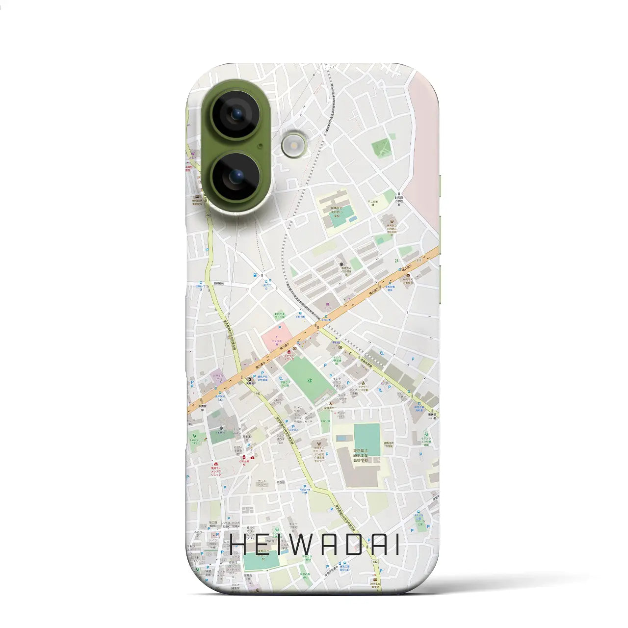 【平和台(東京都)】地図柄iPhoneケース(バックカバータイプ)ナチュラル・iPhone 17 Pro Max 用